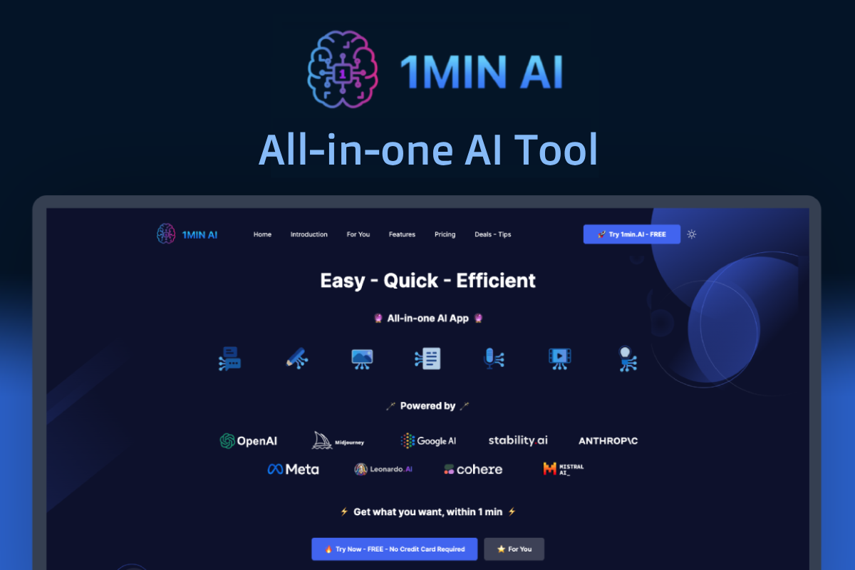 1minAI Landing Page